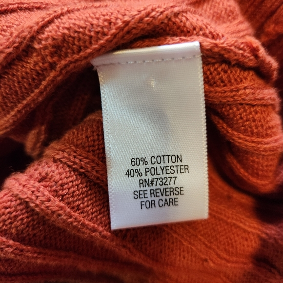 Croft & Barrow Cable Knit Sweater Crew Neck Size Small EUC Burnt Orange Size S - Picture 5 of 7